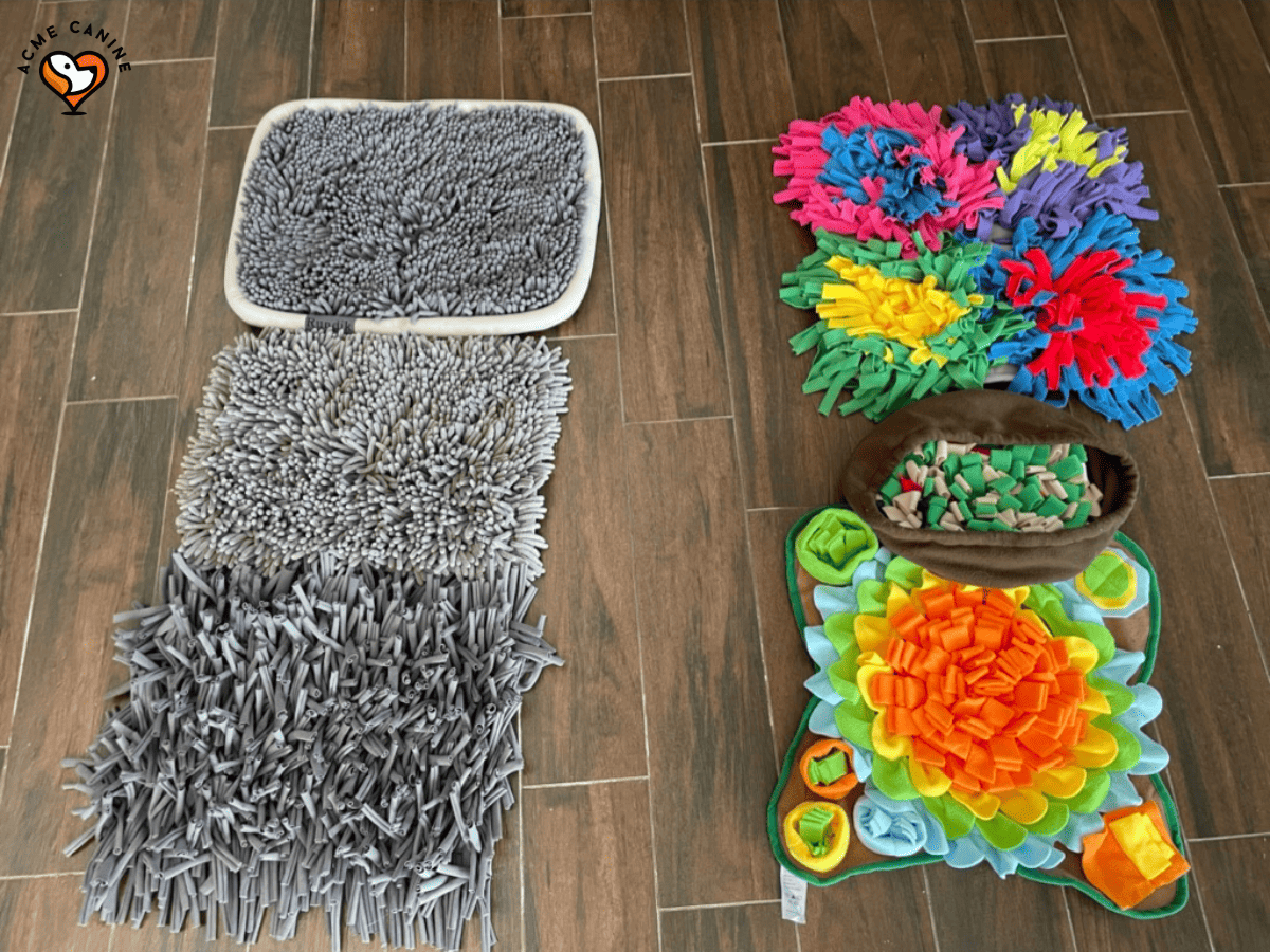 bathmat style vs colorful snuffle mats